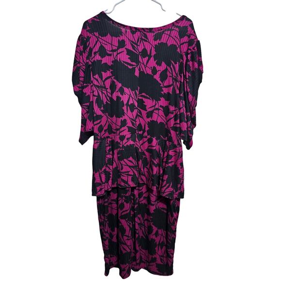 New Ashley Stewart Peplum Dress Purple and Black Plus Size 22/24 (829) - Picture 5 of 5